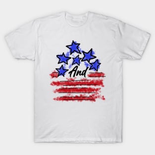 Stars and Stripes - 4th of July - Retro American Flag T-Shirt